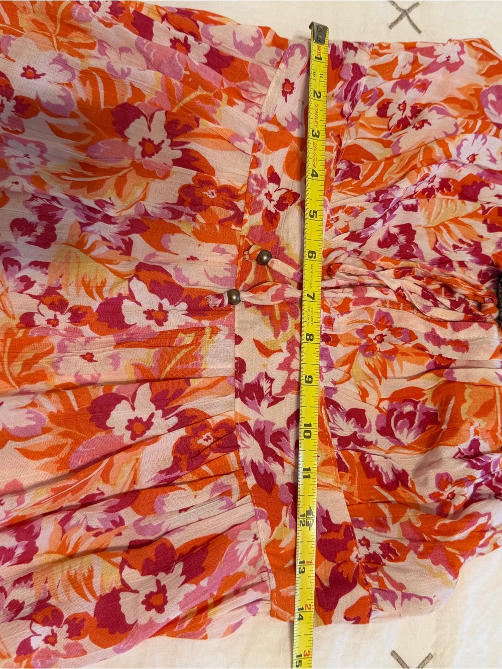 Angie Pink Orange Floral Smocked Mini Sundress NWT - Picture 12 of 14